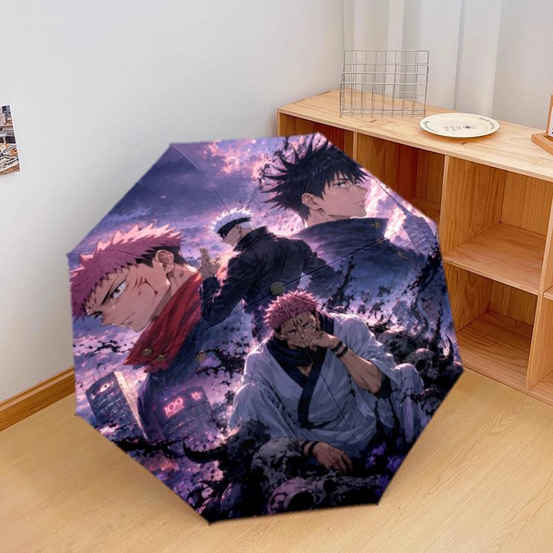 1PC Jujutsu Kaisen: Curse Battle Automatic Umbrella - Suitable Travel Outdoor Portable Umbrella Birthday Gift Daily Essentials