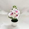 White Flower Pot Artificial Orchid Bonsai Multi-Bloom Plastic Fake Flower  Home Decor