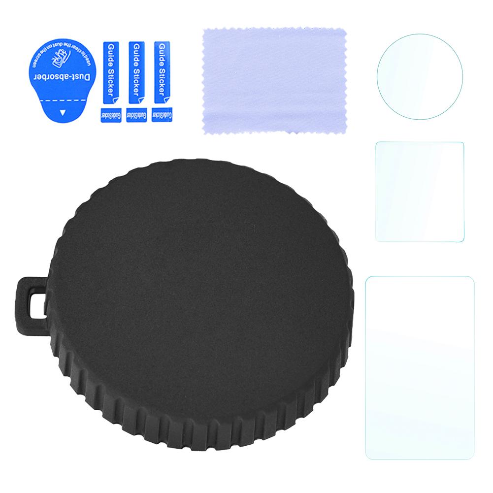 

Защитная крышка для объектива из ТПУ с чехлом для переноски из ПУ, защитное закаленное стекло для экрана, аксессуары для DJI Osmo Action 3/4