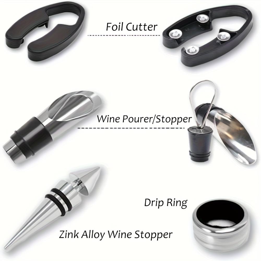5-piece Set, Wine Accessories Gift Set - Bottle Opener Kit,  Wine Pourer and Stopper, Packaged In A Novel Bottle Shaped Box - Valentine's Day Gift