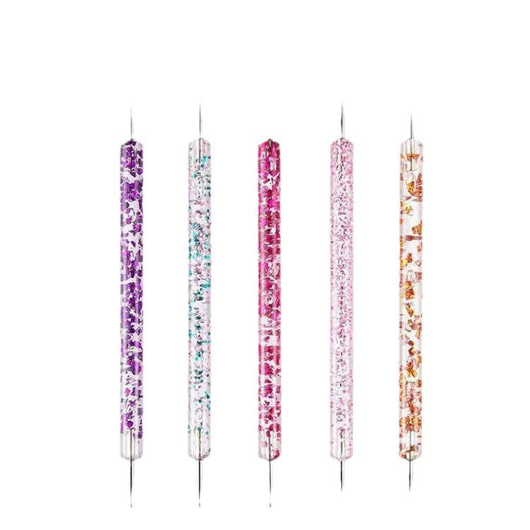 Acrylic Glitter Double-ended Dotting Needle Pen Set (5pcs) for Nail Art