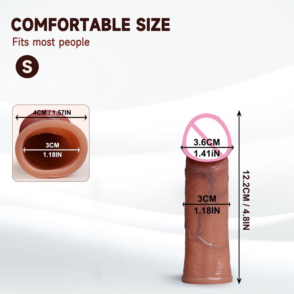 Soft Silicone Cock ring Condom Enlargement Dildo Penis Sleeve Realistic Penis Extender Adult Sex Toys for Men Condom Cock Sleeve