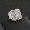 Men's Stainless Steel Simple Micro Pave CZ Square Ring Half Eternity Ring Hip Hop Jewelry Gift