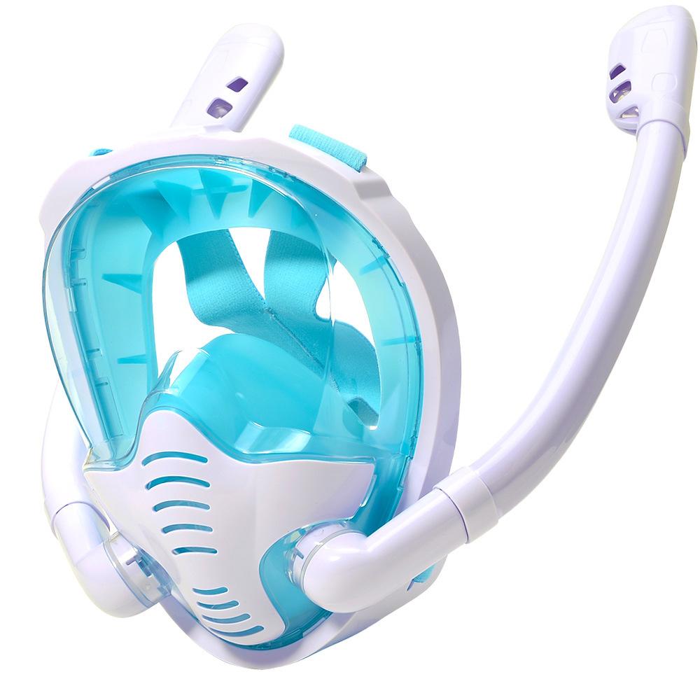 Full Face Snorkel Mask 180° Panoramic Anti Leak Anti-Fog Diving Mask Free Breathing Dry Top System Swimming Snorkeling Mask for Adults Teenagers