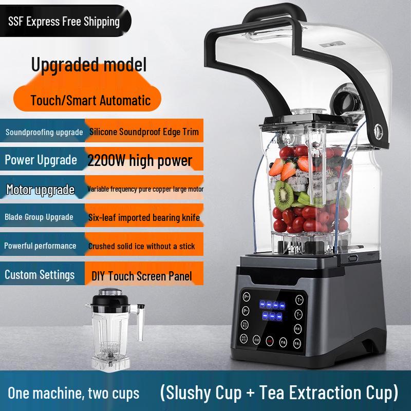Commercial Soundproof Smoothie Machine: Automatic Ice Crusher, Shaver, Tea Brewer, Wall-Breaking Juicer for Milk Tea Shops.