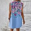 Women's Casual And Fashionable Round-neck Sleeveless Printing Mid Length Dress