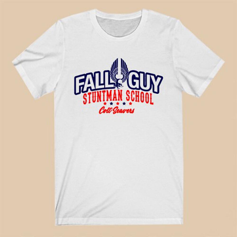Школа трюкачей Fall Guys Значок Мужская Белая Размер от S до 5XL Унисекс Футболка XXL