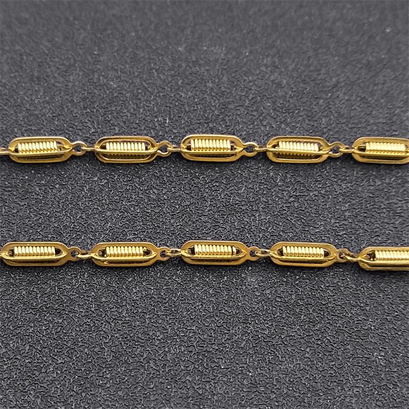 Y2K Minimalism Spring Shaped Link Chain Necklace for Women Men Stainless Steel Gold Color Cool Stylish Punk Rock Jewelry Collar