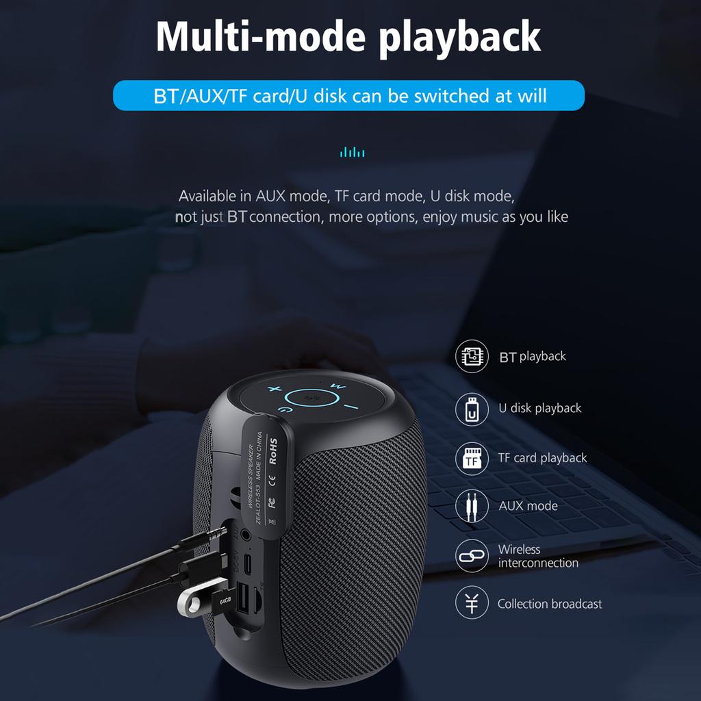 ZEALOT Bluetooth Speaker S53 Portable Wireless Mini Sound Box Bass Stereo Music Player for Phone PC