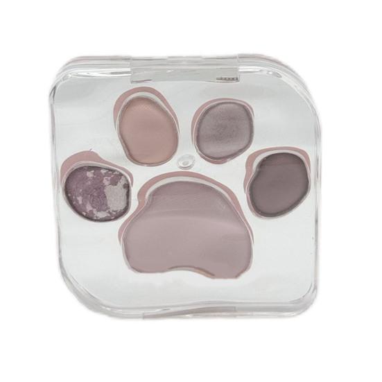 Lidschatten-Palette mit Katzenpfotenmotiv, 5 Farben, schimmernd, matt, natürlich, Nude, langlebig, wasserfest, hochpigmentiert, Lidschatten für Frauen, Augen-Make-up-Zubehör