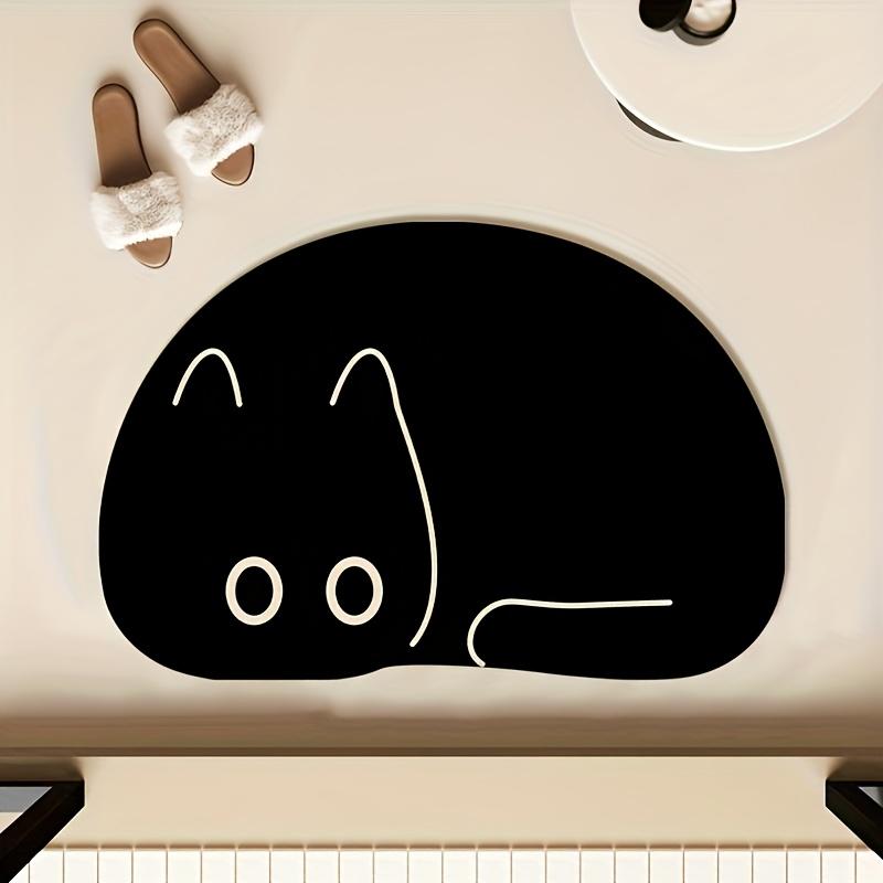 

VIKAMA Cartoon Black Cat Floor Mat Kitchen Rug Cute Carpet Doormat Welcome Mat Bathroom Mat Rug For Bedroom Carpet For Live Room 40X60CM (1.3X2FT