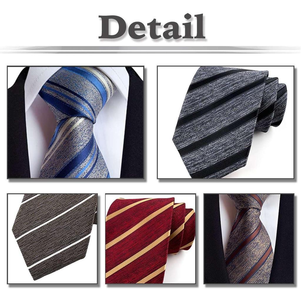 [White Fang] Business Tie, Striped, Suit Accessory, Formal, Office, Men's NC109 (Blue)