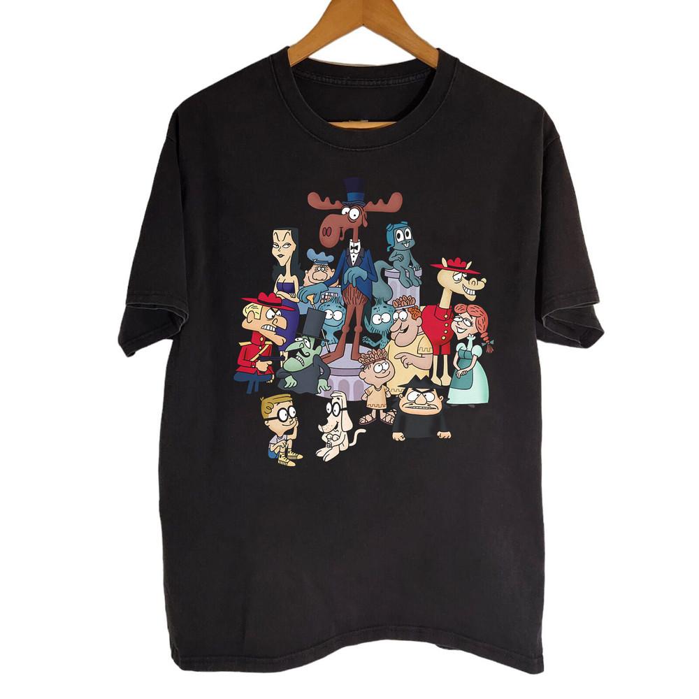 The Adventures Of Rocky & Bullwinkle shirt Black Cotton S-5XL DS708 Unisex T-Shirt L