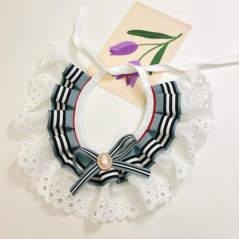 Cat & Dog College-Style Bow Lace Collar Scarf