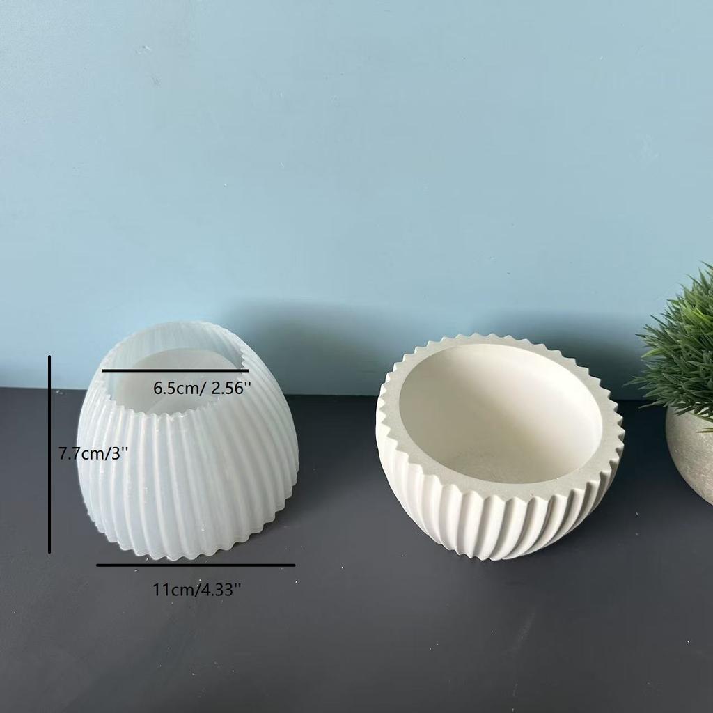 Größe Gestreifte Kerzentasse Silikonform Gestreifte Schale Glas Masonry Tropf-Formen