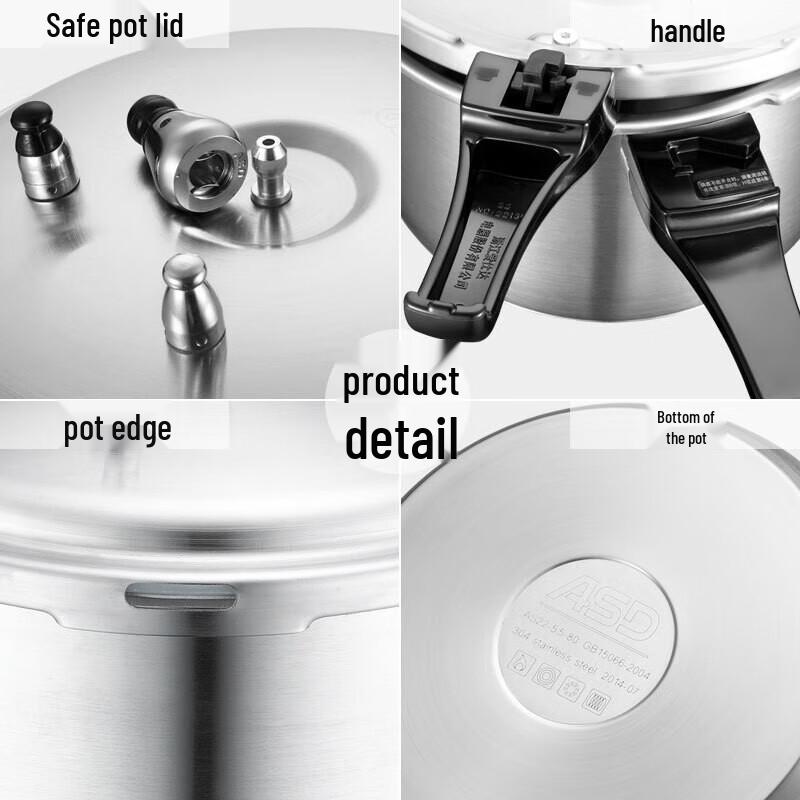 ASD DN1826 304 Stainless Steel Pressure Cooker