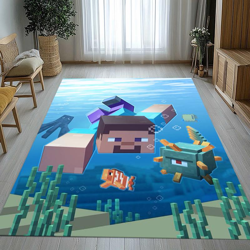 Classic M-Minecraft Pixel Game Living Room Non-Slip Area Rug Soft Carpet for Bedroom Kids Playroom Sofa,Home Decor Doormat Gift