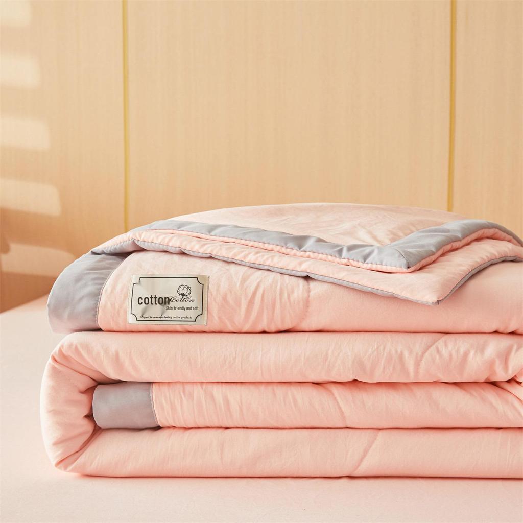 Muji-style Pure Cotton Summer Quilt – All-Cotton, Machine Washable Air Conditioning Quilt for Dorms