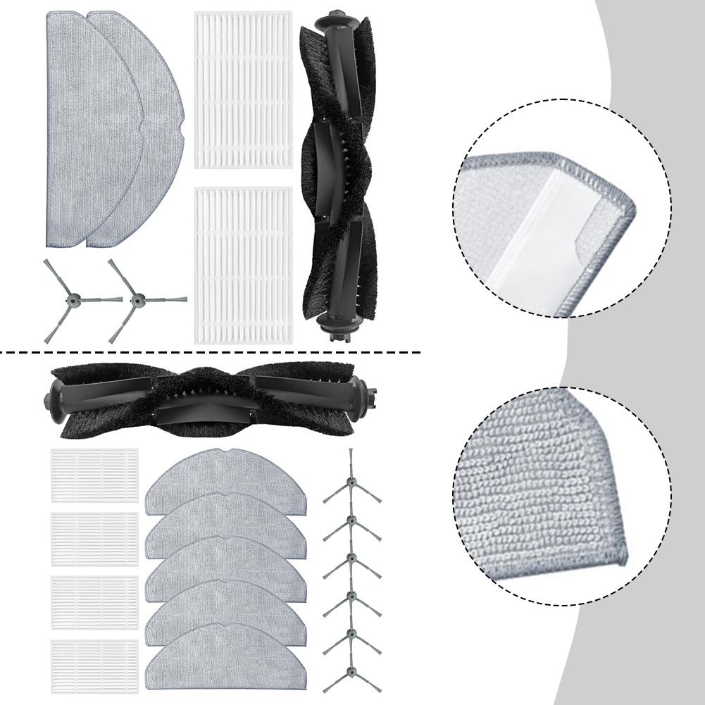Vacuum Replacement Parts For Haier For M3 Robot Cleaner - Includes Main Brush, Side Brushes, Filter & Mop Cloths (1 Set)