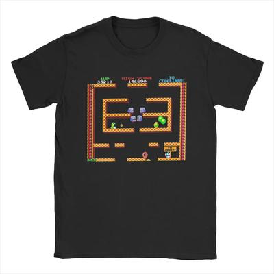 Unikátne tričká s motívom hry Bubble Bobble pre mužov, s okrúhlym výstrihom, bavlnené tričká, krátky rukáv, veľké veľkosti