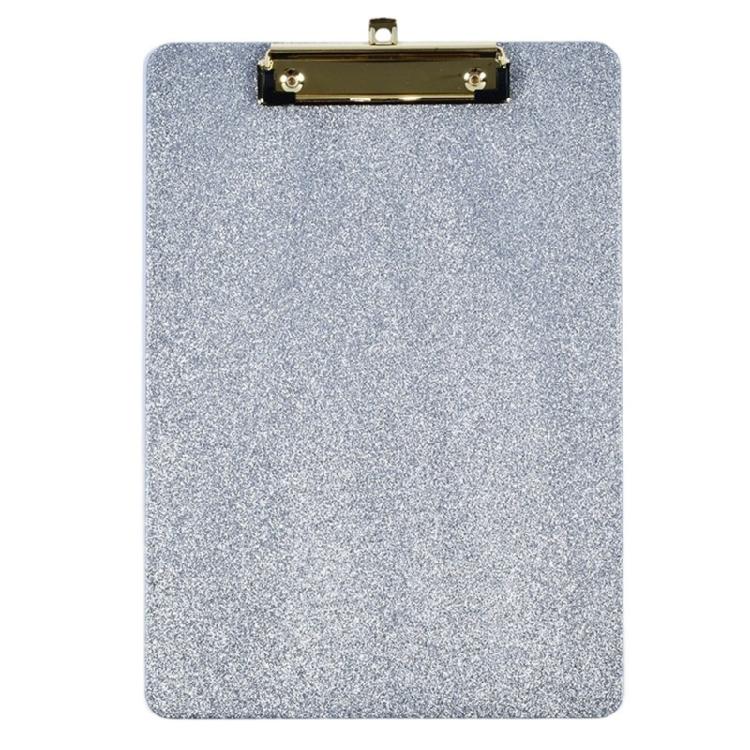 

Multifunctional Glittering Acrylic Clipboard Standard Size Writing Board with Metal Clip For Office School Art Project серебряный