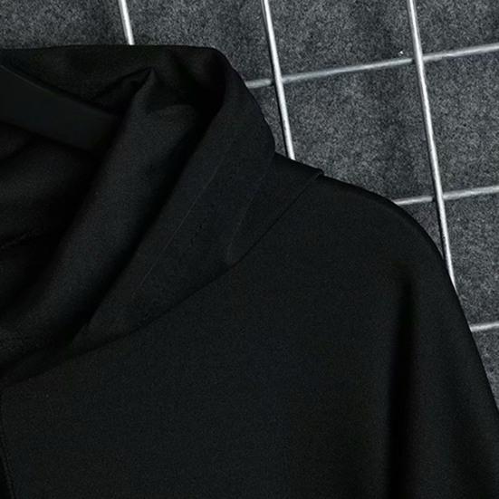 Men Sweatshirt Hip Hop Long Sleeves Youthful Cool Warm Strap Decor Letter Print Hooded Elastic Cuff Autumn Hoodie Daily Garment