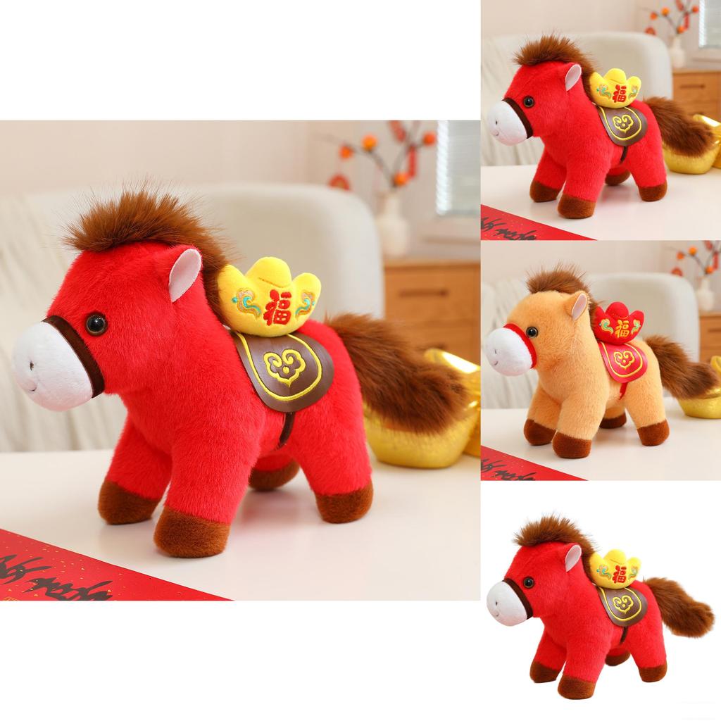 Year Of The Horse Plush Toy With Pp Cotton Filling For Lunar New Year Gift