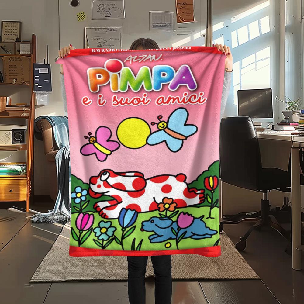1 Stück Pimpa-Print Flanelldecke, Hohe Qualität, Bequem für alle Jahreszeiten, Heimdekoration, Wärme und Komfort, Perfekt für Weihnachtsgeschenke109