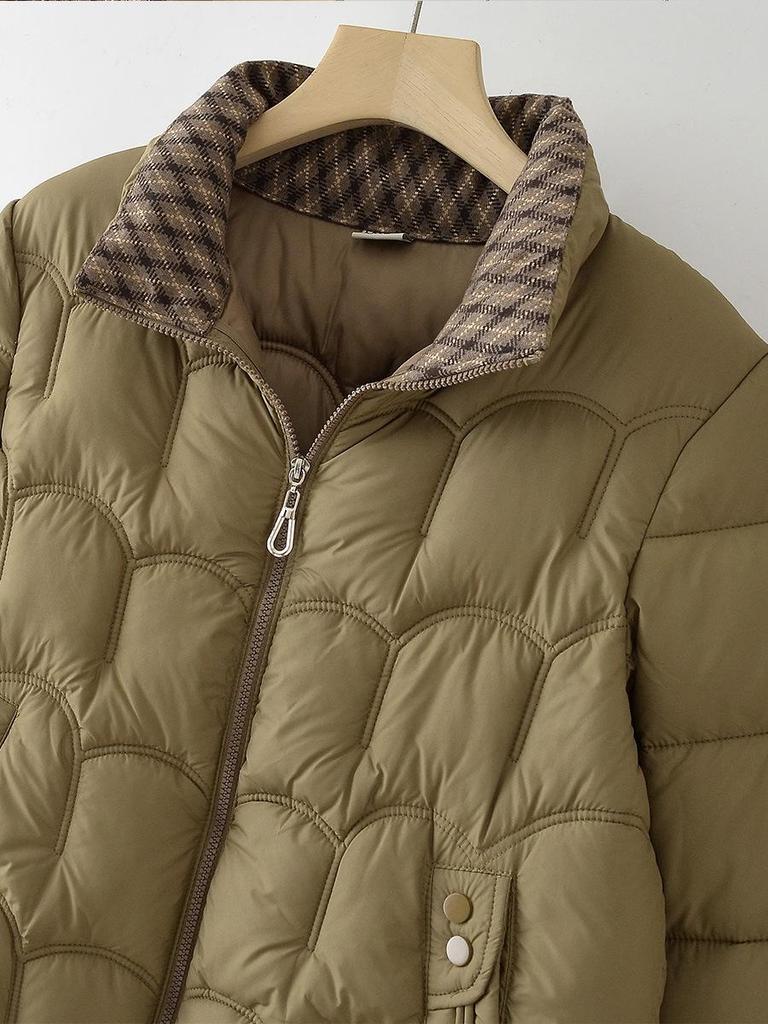 Korean Style Lightweight Down Jacket for Middle-aged Women