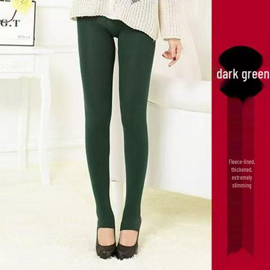 Women's Brushed Fleece Velvet Pantyhose: Autumn/Winter, Foot-Covering, 100g Thin Velvet Cropped Pants