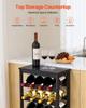 24 Bottle Detachable Wine Rack, 6-Tier Wine Bottle Holder,Solid Bamboo Wood Freestanding Floor Display Wine Storage Shelves with Table Top, for