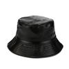 Fashion Bucket Hat for Men And Women PU Leather Waterproof Rain Cap with Wide Brim UV Protection Fishmen Style