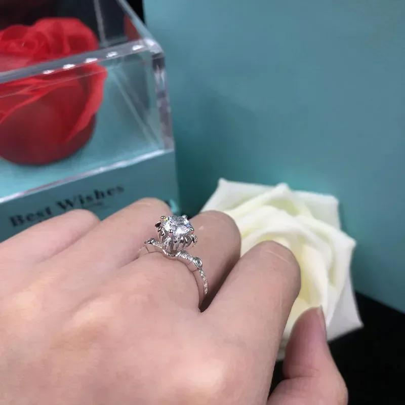 Romantic Engagement Ring for Lover High Quality Silver Color Bling  Cubic Zirconia New Fashion Wedding Women Jewelry