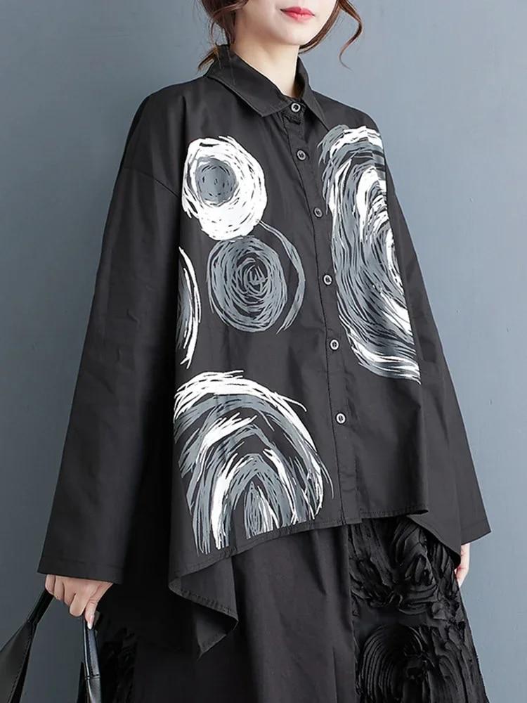 

XITAO Свободная модная женская рубашка с принтом Топ DMJ3512