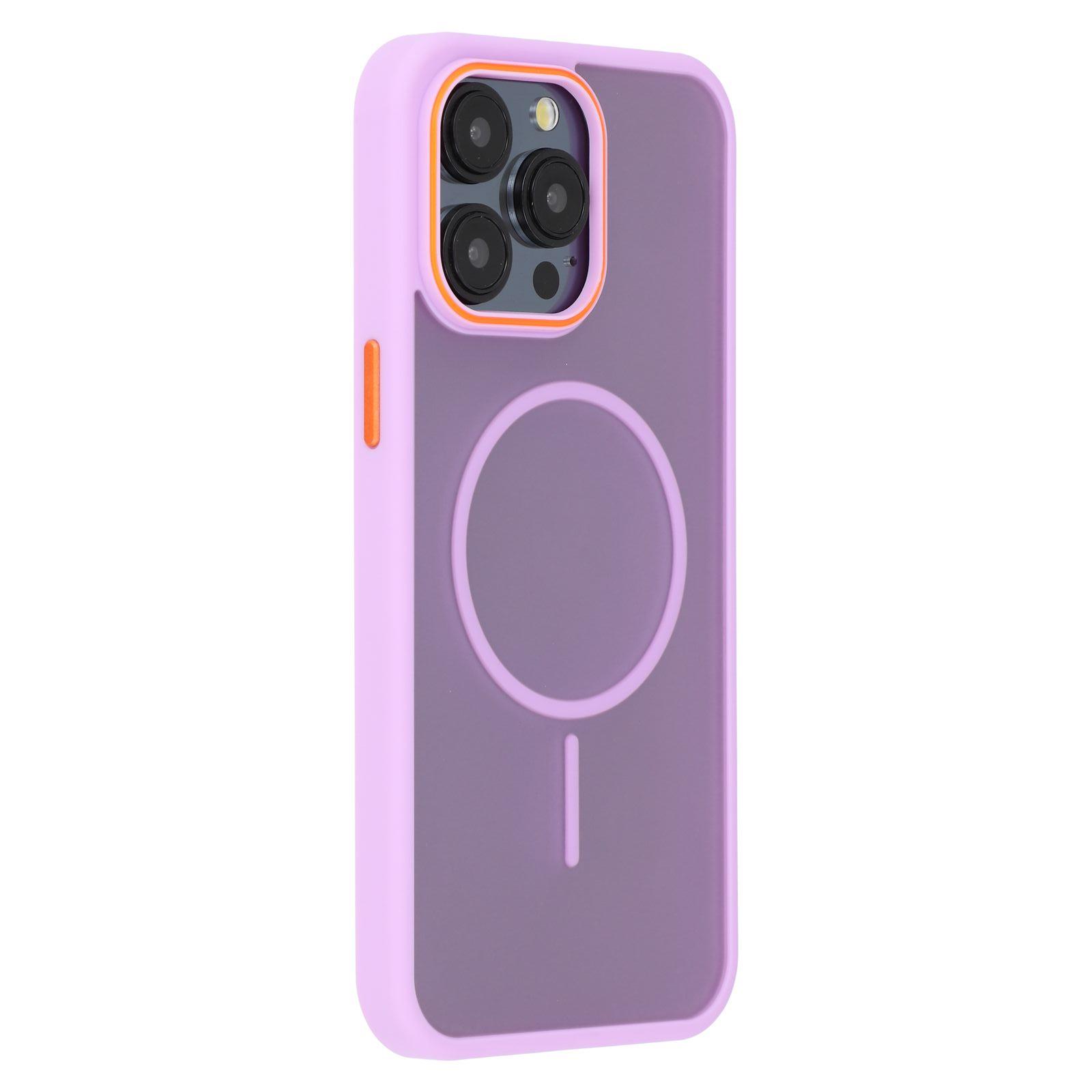 

Для iPhone 15 Pro Max Магнітний чохол Skin Touch TPU+PC Задня кришка для телефону Purple