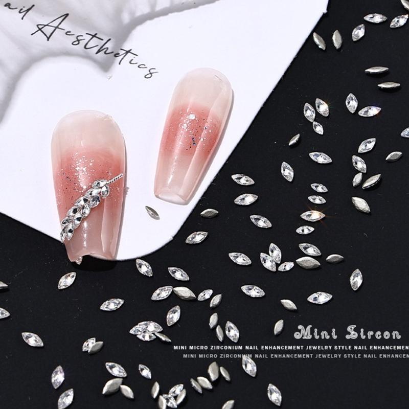 50Pcs Flatback Nail Rhinestones Mini Diamond Nail Charms 3D Crystal Gems Jewelry DIY Manicure Nail Decoration Part