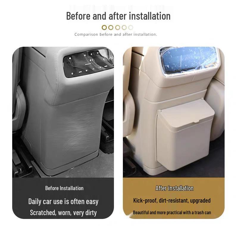 AITO M9 Refrigerator Anti-Kick Cover with Hidden Trash Can - Original Car Color Interior Accessory.