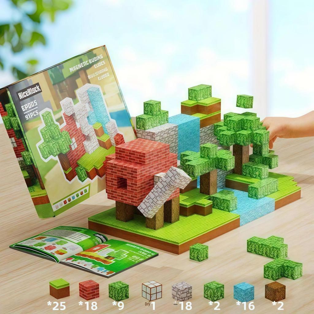 Magic Magnetic Forest Blocks - Magnetic Cube Building Set for Kids