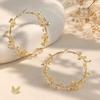 1 Pair Metal Thorn Vine Earring Openwork Stud Hoop Earring  Women's Fashion Accessory