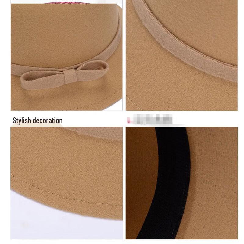 ZHENYUEQI Women's Autumn/Winter Felt Fedora Hat with Bow