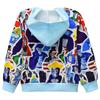 Children's Cartoon Print Zipper Hooded Jacket - Medium/Large Sizes