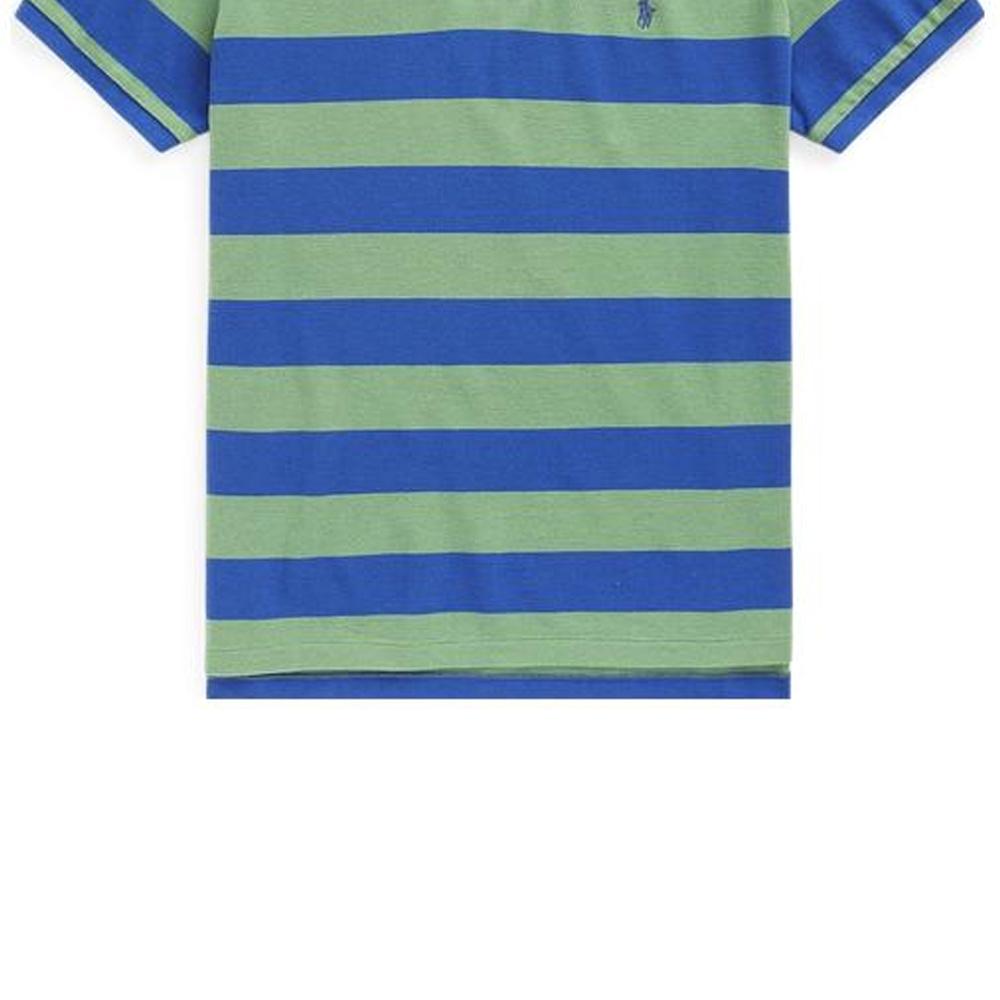 Polo Ralph Lauren SS22 Striped Color Block Slim Fit Short Sleeve Polo Shirt Men Tops Green MNPOKNI1N821585-300