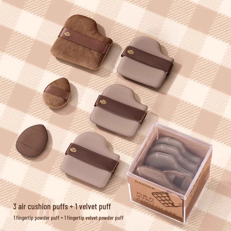 Chocolate Puff Mini Cushion - Dual-Use, Super Soft Makeup Sponge for Wet & Dry Application
