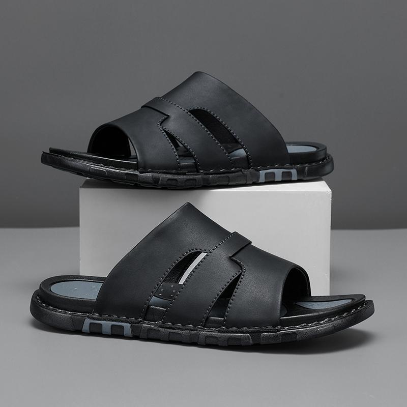 Fashion Mens Slippers Summer Casual Shoes Beach Sandals Outdoor Slides Walking Comfort Leather Luxury Designer Fashion Lightweight