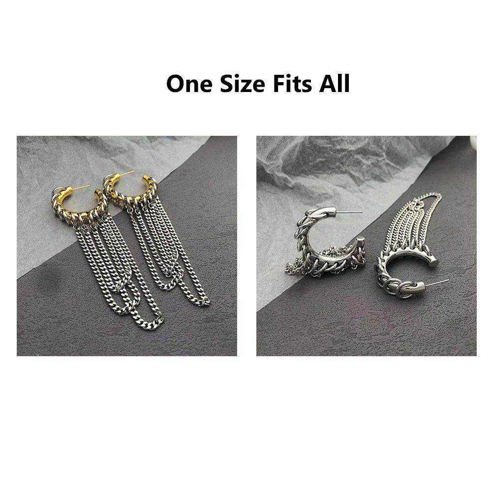 Exaggerated Long Tassel Earrings Vintage Hip-Hop Jewelry Accessories Punk Earrings  for Women