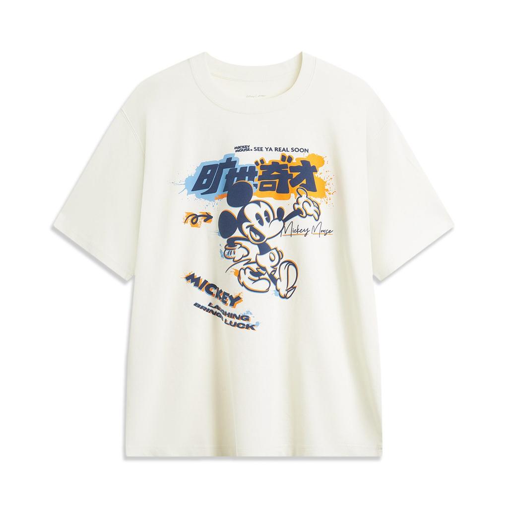 Li Ning Sports Trendy Collection Disney Collaboration Collection T Shirt Men's Ecru AHSUA79-1