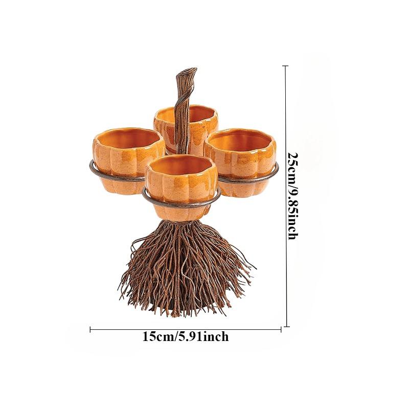 Spooky Halloween Pumpkin Snack Serving Bowl Rack for Candy Fruit and Desserts Ideal for Home Decor Gift Ideas Party Festivals
