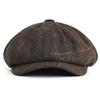 Wool Newsboy Hat Men's Razor Party Peaky Blinders British Retro Octagonal Hat Autumn and Winter Warm Beret