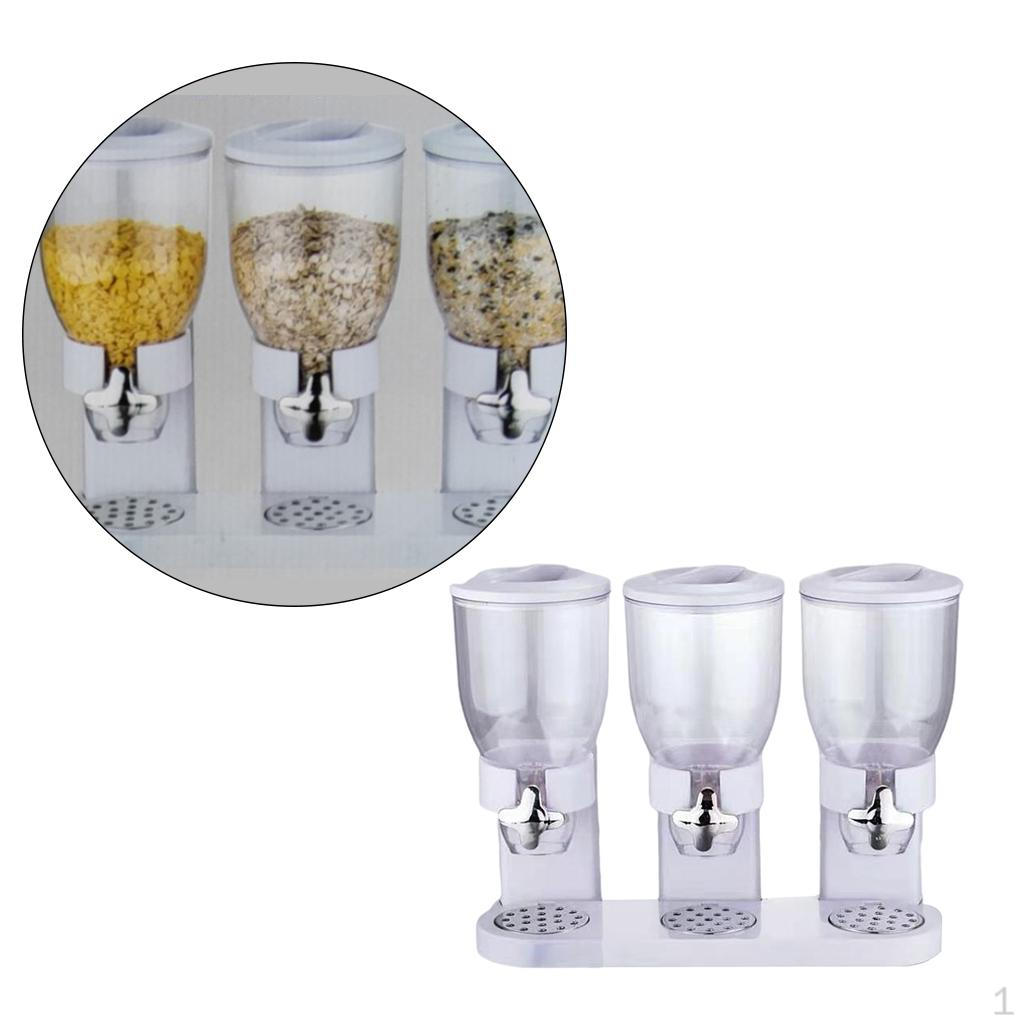 

Диспенсер для хлопьев с тройной канистрой позволяет управлять кухонным пространством, сохраняя при этом ваши любимые закуски свежими и вкусными. белый