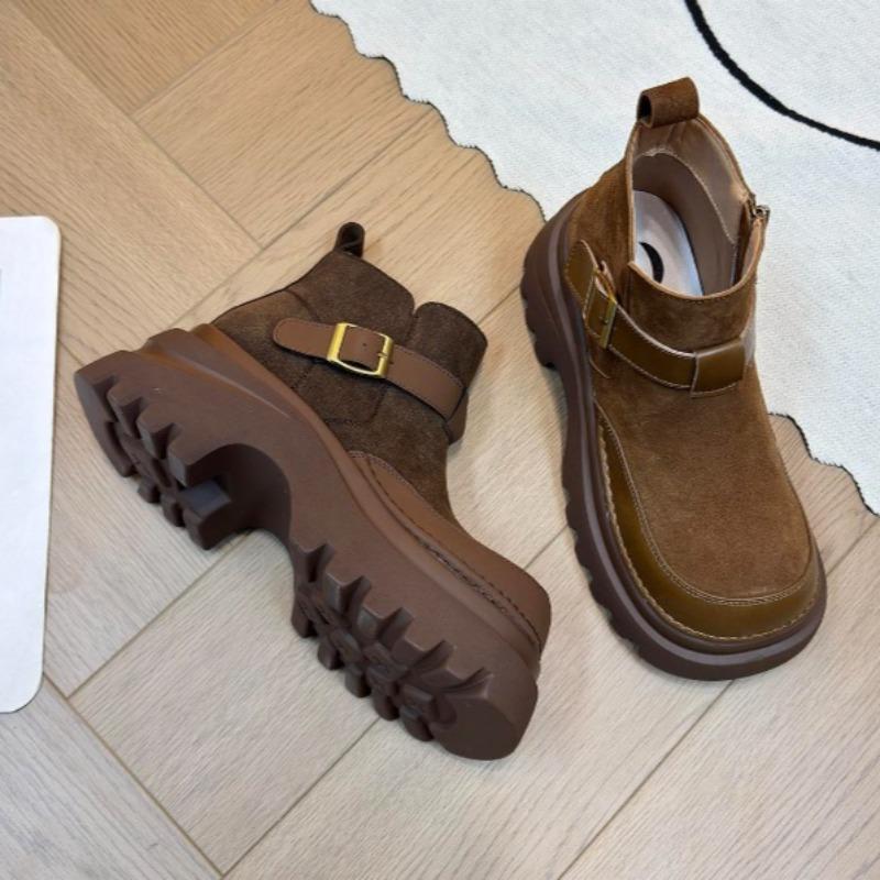 

Модные ботильоны для женщин на высоком каблуке, модные туфли с пряжкой 2025, дизайнерские замшевые зимние короткие ботинки, уютные туфли-лодочки для платья, повседневные кроссовки 39